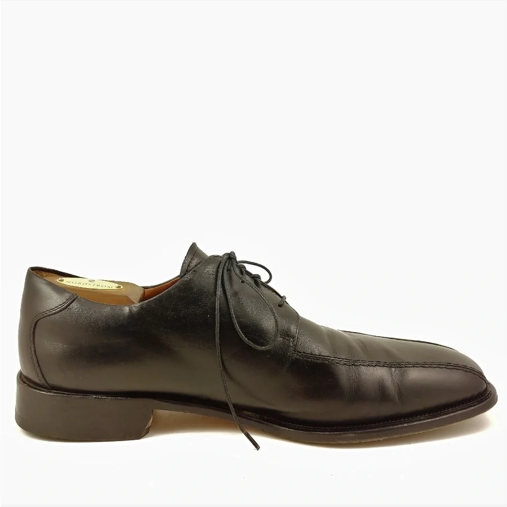 Pronto Uomo Italy Black Bike Toe Derby Sz 12M